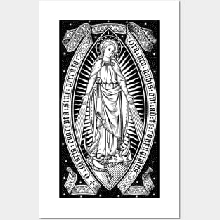 Virgin Mary Catholic Vintage Engraving Posters and Art